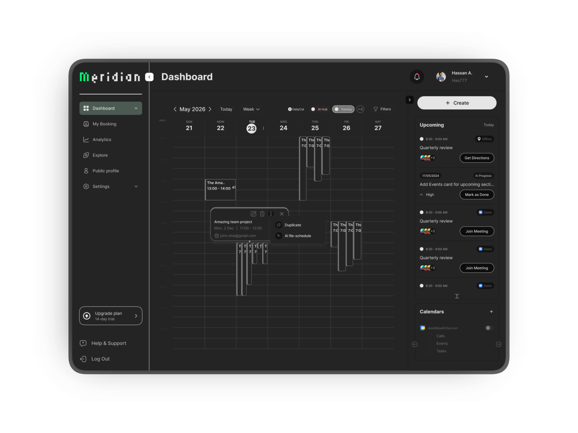 Calendar view